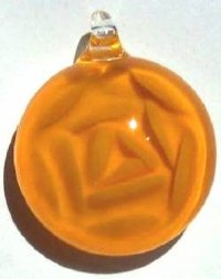 1 29mm Round Tangerine  Lampwork Pendant